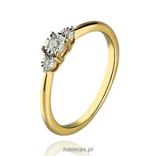 Pierścionek z brylantami 0,05ct żółte złoto r14