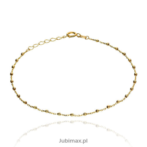 Bransoletka złota pr.375 kuleczki ryflowane 19cm