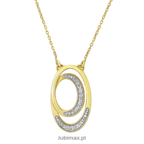 Naszyjnik z brylantami 0,064ct żółte złoto 