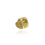 Zawieszka złota pr.585 z cyrkoniami charms serce