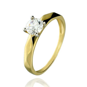 Pierścionek złoty pr.375 z cyrkonią r18