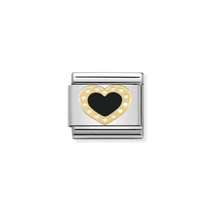 Nomination Link Gold 18K 030283-02 Czarne serce