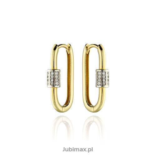 Kolczyki złote pr.333 z cyrkoniami klamry