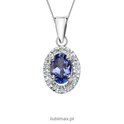 Zawieszka z tanzanitem 0,45ct i brylantami 0,051ct
