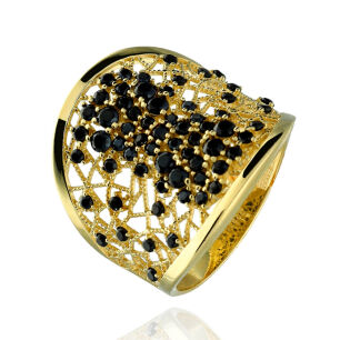 Pierścionek złoty pr.333 z cyrkoniami ażurowy r15