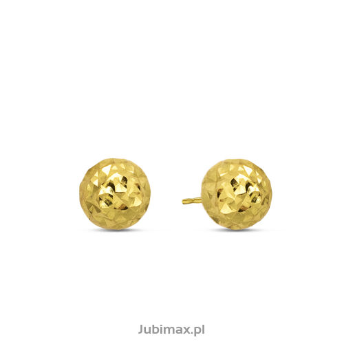 Kolczyki złote pr.333 kulki diamentowane