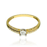 Pierścionek złoty pr.375 z cyrkoniami r16