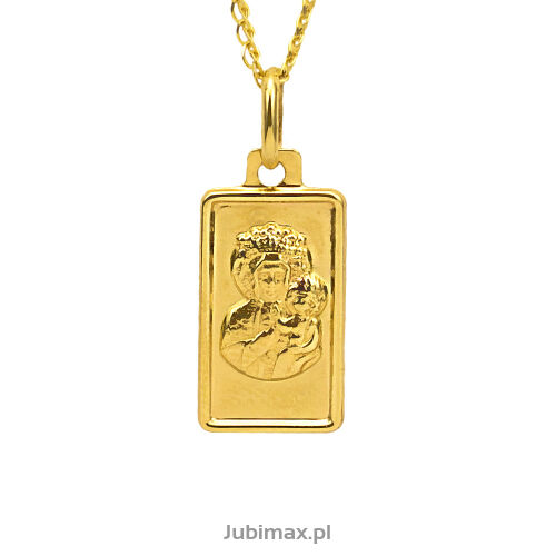 Medalik złoty pr.585 Matka Boska prostokąt