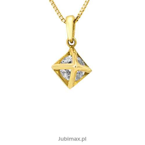 Zawieszka złota pr.333 z cyrkonią cube