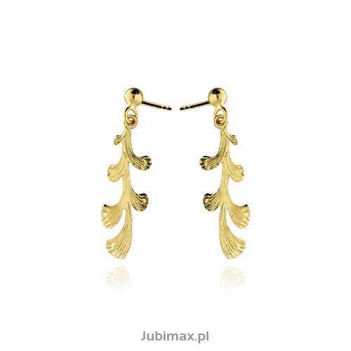 Kolczyki złote pr.585 listki vintage