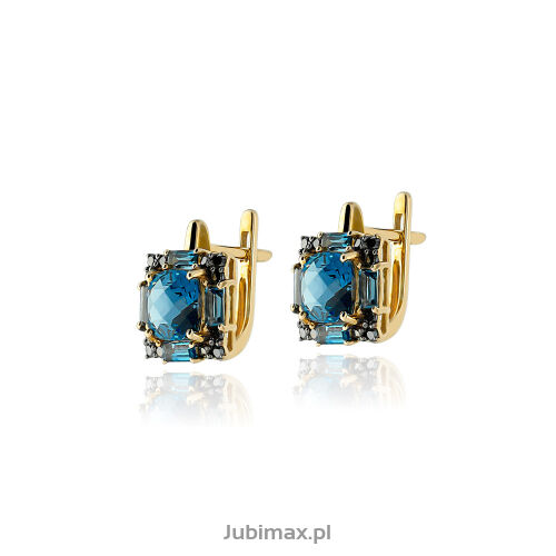 Kolczyki z london blue topazami AE195 2,86ct