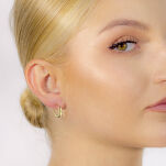 Kolczyki złote pr.375 z cyrkoniami młotkowane - 3