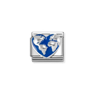 Nomination Link Silver 925 330204-45 Serce globus