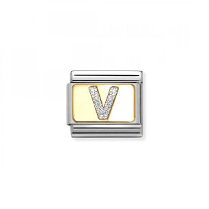 Nomination Link Gold 18K 030291-22 Srebrna litera V