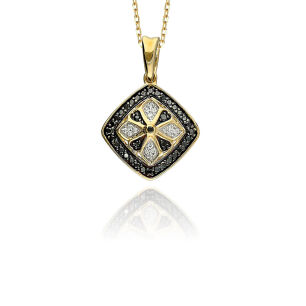Zawieszka z brylantami 0,13ct żółte złoto