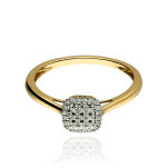 Pierścionek z brylantami 0,11ct żółte złoto r12