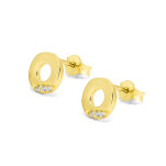 Kolczyki złote pr.333 z cyrkoniami kółka