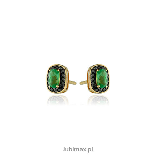 Kolczyki ze szmaragdami 0,60ct i brylantami