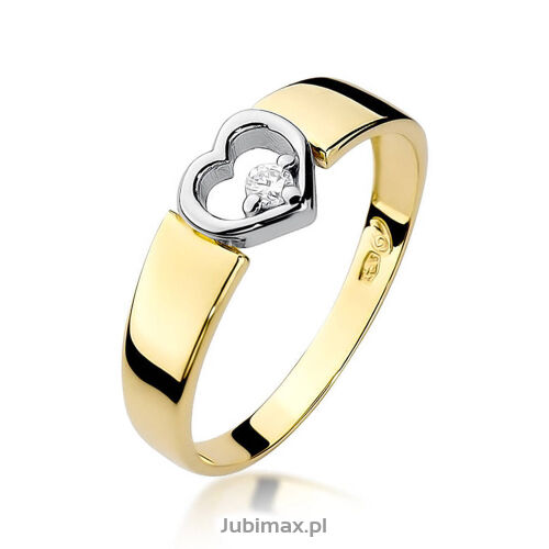 Pierścionek z brylantem W276 0,04ct żółte złoto r14