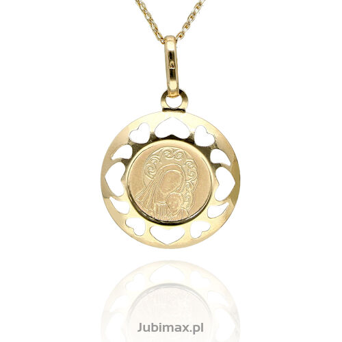 Medalik złoty pr.585 Matka Boska