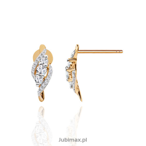 Kolczyki z brylantami 0,23ct żółte złoto