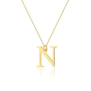 Naszyjnik z brylantem C69 0,005ct Literka N
