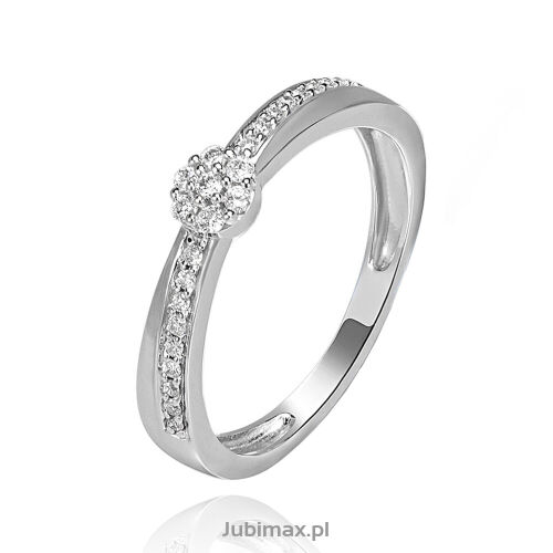 Pierścionek z brylantami 0,15ct białe złoto r14