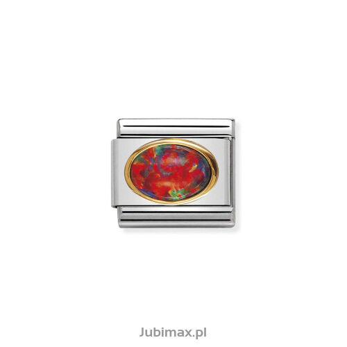 Nomination Link Gold 18K 030502-08 Opal czerwony