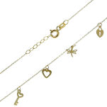 Naszyjnik złoty pr.585 pięć elementów 45cm