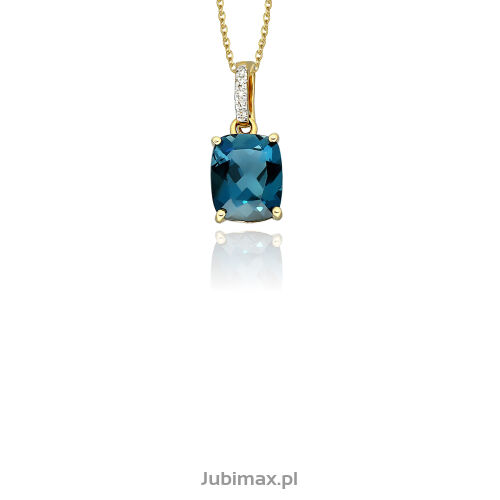 Zawieszka london blue topaz 3,08ct i brylanty