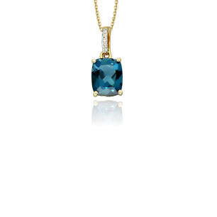 Zawieszka london blue topaz 3,08ct i brylanty