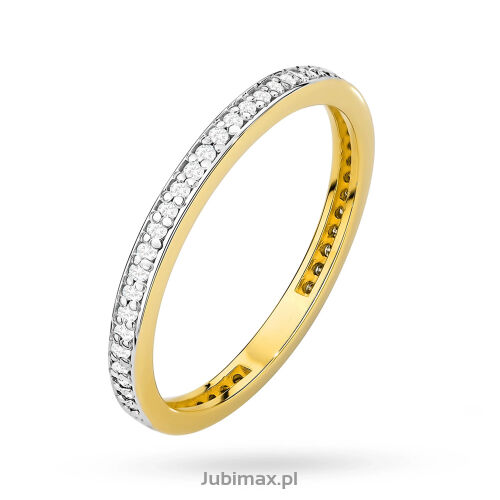 Pierścionek z brylantami W0585 0,29ct żółte złoto r16