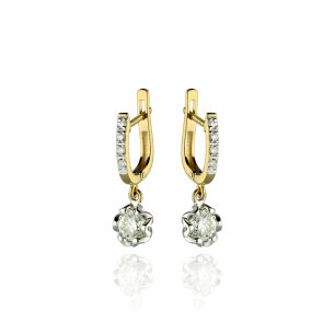 Kolczyki z brylantami 1,22ct żółte złoto