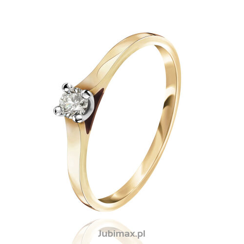 Pierścionek z brylantem 0,10ct r15