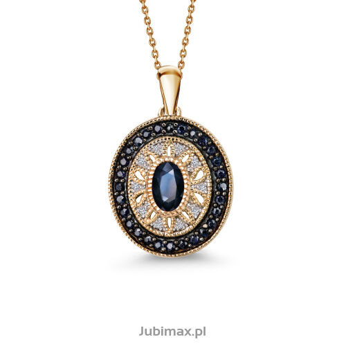Zawieszka z szafirami 1,00ct i brylantami 0,03ct