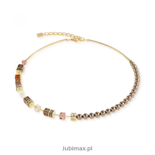 Naszyjnik Coeur de Lion 5086-10-1100 GeoCUBE Precious Fusion Pearls Mocha Mousse