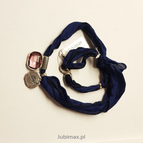 Bransoletka srebrna Motyle MJS3024 granatowa