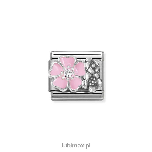 Nomination Link Silver 925 330325-02 Różowy kwiat