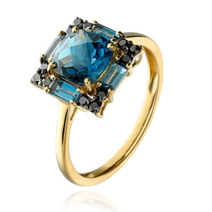 Pierścionek z london blue topazem A454 1,43ct r17