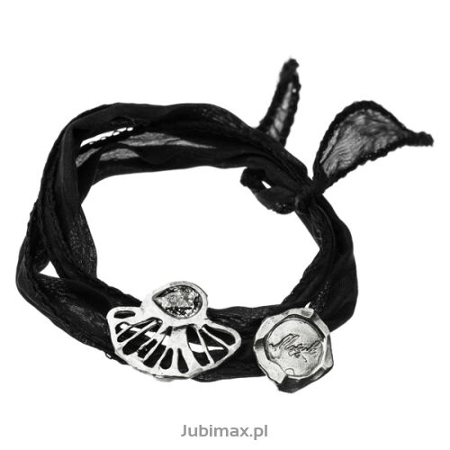 Bransoletka srebrna Motyle MJS3008 czarna