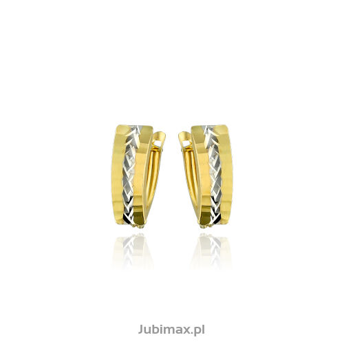 Kolczyki złote pr.585 z białym złotem