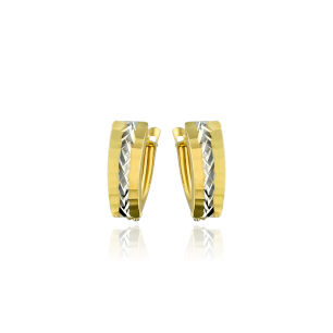 Kolczyki złote pr.585 z białym złotem