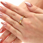 Pierścionek z brylantem 0,10ct żółte złoto r17 - 3