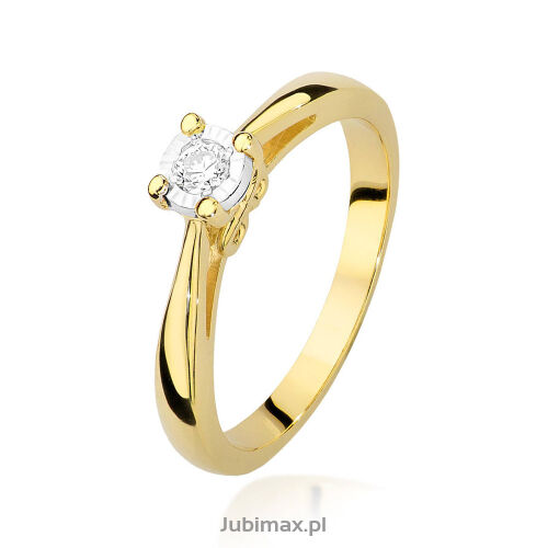Pierścionek z brylantem W475 0,08ct żółte złoto r13
