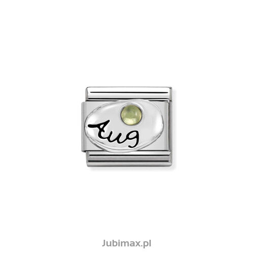 Nomination Link Silver 925 330505-08 Sierpień perydot