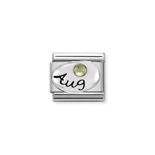 Nomination Link Silver 925 330505-08 Sierpień perydot