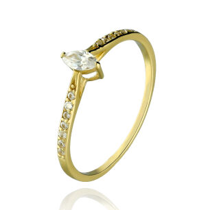 Pierścionek złoty pr.375 z cyrkoniami r14