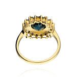 Pierścionek z topazem 2,44ct i szafiry 0,74ct r16