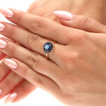 Pierścionek z topazem 2,44ct i szafiry 0,74ct r16 - 4