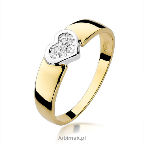 Pierścionek z brylantami W314 0,04ct żółte złoto r11